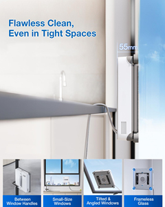 Bidirectional Water Smart Spray Suction Really Wet Wipe Window Cleaning Robot for Frameless Glass - Product Image 6