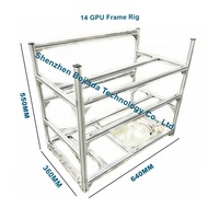 Cadre de rig pour GPU 6 8 12 14 16 18 19 20, en aluminium, empilable, carte graphique ouverte, boîtier de rig informatique