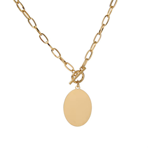 Collana con ciondolo cuore Hip Hop utilizzata per lettere Laser ciondolo geometrico OT lucchetto placcato in <span class=keywords><strong>oro</strong></span> collana da donna - Product Image 3