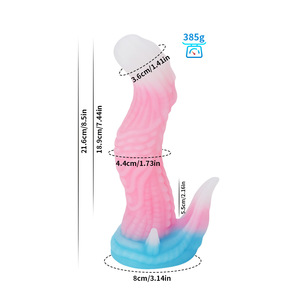 Consolador sexual para adultos de silicona líquida colorida, tapón suave para masaje y masturbación - Product Image 3
