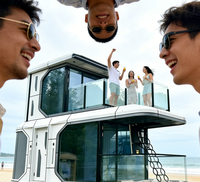 Capsule Spatiale Préfabriquée de Luxe pour Glamping – Pods à Structure en Acier, Alimentation Solaire, Verre Panoramique pour Villa, Jardin et Chantier de Construction