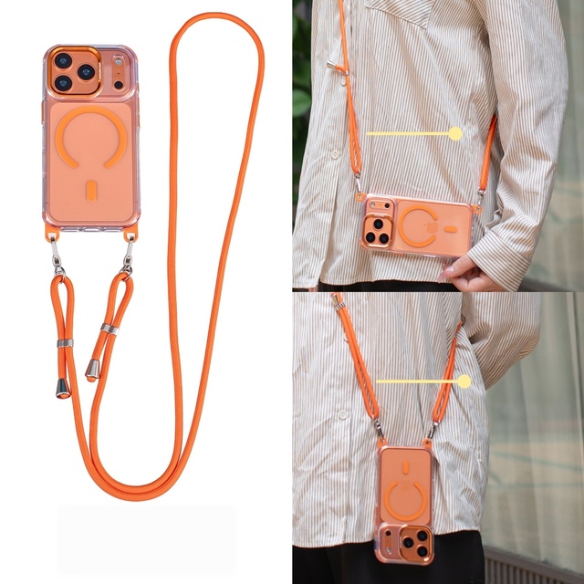 For iPhone 18 Pro Maxi New Style Magnetic Crossbody Protective case with Lanyard for iPhone 17 16 15 14 13 Phone Case