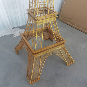 Decorazione di nozze <span class=keywords><strong>torre</strong></span> Eiffel grande ornamento 8,5 piedi in metallo dorato arco arco sfondo puntelli all'aperto - Product Image 5