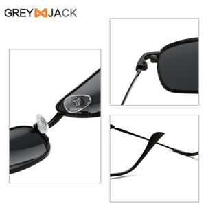 Lunettes de soleil métalliques Greyjack pour hommes, monture carrée, UV400, polarisées, verres TAC noirs, type 3, pare-soleil - Product Image 3