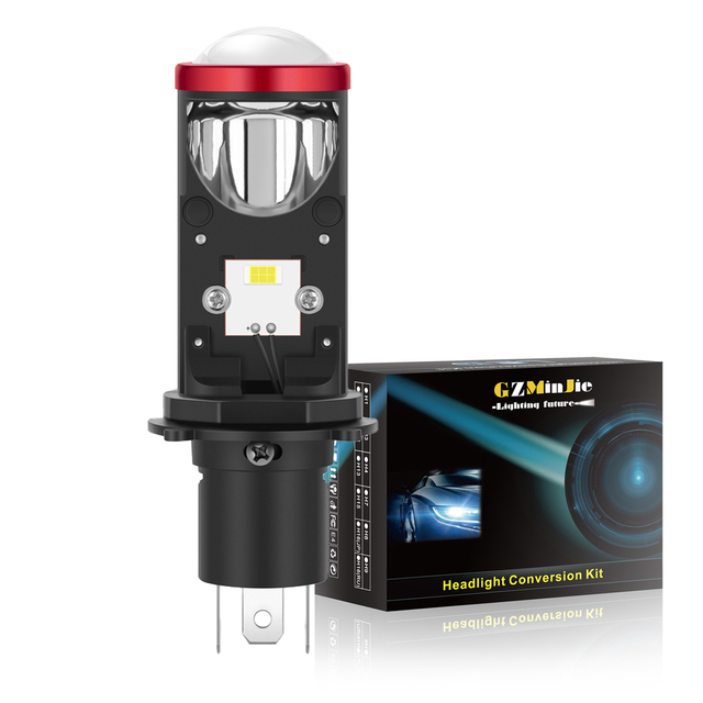H4 LED Motorcycles Headlight Bulb Mini Projector Lens High Power Replace Motorcycles Headlamp 25W 4000lm Pack of 1
