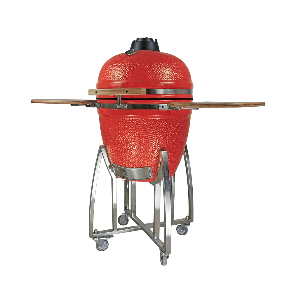 Outdoor Tragbarer Kamado 21-Zoll-Ei-Grill-Ofen Holzkohle Keramikgrill-Raucher Barbecue