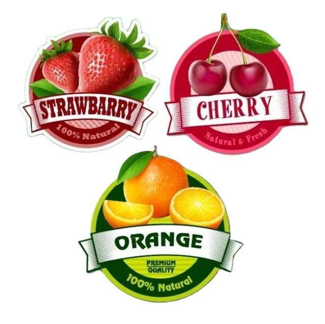 OEM Custom Waterproof Apple Fruit Shaped Stickers Vegetables Labels Personalized Print Logo Sticker