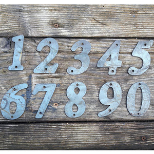 Metal House <b>Numbers</b> With Mounting Holes Industrial Style Building Plaques Handmade <b>Iron</b> Door Address Signs - Product Image 4