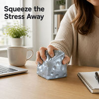 Dés à presser en TPR métallique, cube anti-stress à récupération lente pour enfants et adultes