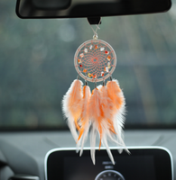 Drop-shipping batu kristal alam liontin gantung warna-warni Dreamcatcher Dekorasi Rumah bulu grosir Mini Dream Catcher