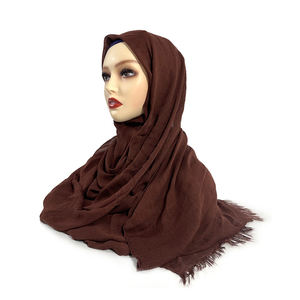 Vente en gros de foulard Hijab musulman couleur unie modal pur viscose châles unis doux bandeau pour femmes 60 Col - Product Image 3