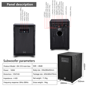 2.1 <b>Speaker</b> System With Dual Wireless Microphones and BT Stereo Sound Theatre System Subwoofer Supported Sound System - Product Image 2