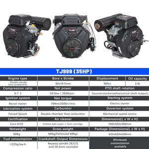 Mesin Bensin TJ999 v-twin dua silinder 999cc 36HP untuk semua jenis mesin pertanian dan industri kecil - Product Image 6