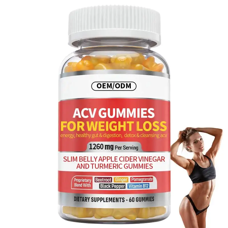 ACV Gummies สําหรับการลดน้ําหนักสนับสนุนสุขภาพลําไส้และการย่อยอาหารดีท็อกซ์ทําความสะอาดผิวบางน้ําส้มสายชูแอปเปิ้ลไซเดอร์และขมิ้น Gummies