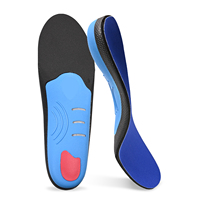 Semelles orthopédiques confortables avec soutien de la voûte plantaire pour fasciite plantaire, surpronation, pieds plats, métatarsalgie, douleurs au talon, hommes/femmes, bleu EVA