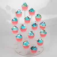 16-stufiger transparenter Acryl-Cupcake-Ständer, Kuchen-Dekorations-Display, Organizer für Sammlerstücke, Figuren, Parfüms, Schmuck