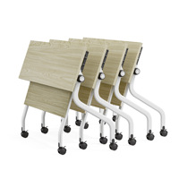 Table de conférence et de formation pliante, bureau mobile, chaise combinable pliable pour employés, bambou moderne et minimaliste