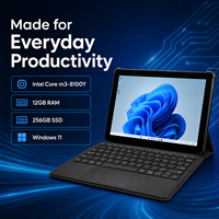 Tablet PC con Windows de 10.1 Pulgadas, Directo de Fábrica, Intel Core M3 8100Y, 12GB de RAM, 256GB SSD, Tablet Empresarial con Windows 11