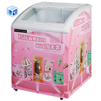 Congélateur horizontal pour crème glacée CE ETL CB, vitrine d'îlot, congélateur commercial pour crème glacée en verre trempé, durable