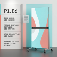 Écran LED pliable Full Color P1.86 4K HDR10 avec CMS basé sur le cloud, affiche portable d'intérieur pour magasin