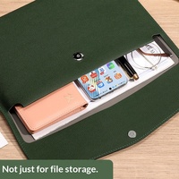 Custom Logo PU Leather A4 Document Bag Business File Folder, Executive Office Portfolio for Meetings, Promotional Corporate Gift