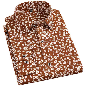 Chemise à imprimé floral décontractée <span class=keywords><strong>pour</strong></span> <span class=keywords><strong>homme</strong></span> adolescent, saison printemps-automne, 100% polyester, chemises à <span class=keywords><strong>fleurs</strong></span> à manches longues <span class=keywords><strong>pour</strong></span> hommes - Product Image 1