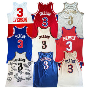Hot Sales American Team Old Style Retro Basketball Stitched <strong>Jerseys</strong> Wholesale Cheap Allen <strong>Iverson</strong> 3 <strong>Jersey</strong> in Top Grade - Product Image 2
