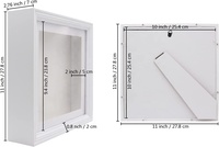 Boîte à souvenirs DIY 3D pour empreintes de mains et de pieds de bébé, couleur or et argent, avec impression UV, pour affichage mural ou sur table