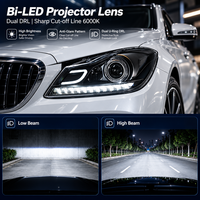 Pour Mercedes Classe C W204 2011-2014 : Nouveau bloc optique LED style OE, amélioration DRL, lumière blanche 12V 6000K, unité de remplacement de phare
