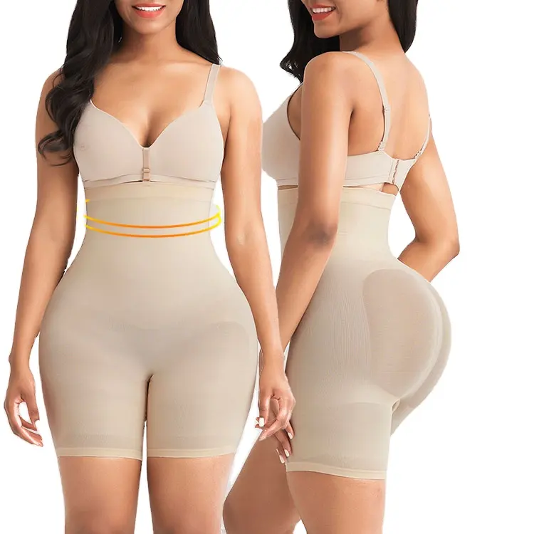 Custom women firm control shapewear seamless high waisted tummy control mid thigh shaper shorts all day comfort smooth fit