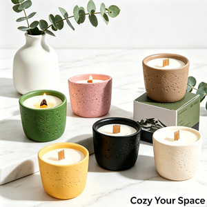 Support de bougie en béton pour décoration d'intérieur, personnalisable, pour bougies parfumées – Vente directe usine - Product Image 1