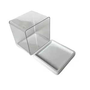 Good Quality 003 big Acrylic Boxes For Gifts Cube Food Packing Plastic Box Clear Plastic Cookie Jar