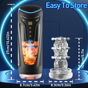 Masturbateur automatique rétractable pour homme avec 9 modes de vibration et 2 modes de chauffage, fabriqué en matériau TPE, rechargeable par USB - Product Image 6