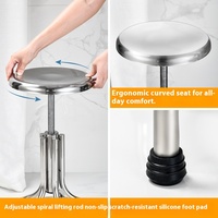 Tabouret haut en acier inoxydable épaissi rotatif infirmière tabouret chirurgical bar laboratoire spirale ascenseur chaise métal matériel
