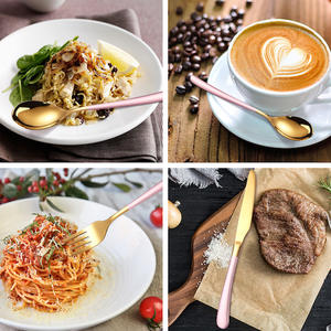 Luxury Provide Logo Ensemble de couverts en acier inoxydable 4 pièces Fourchettes et couteaux de couleur éblouissante - Product Image 6