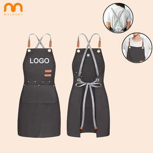 Logo personalizzato grembiule in tela impermeabile cinturino regolabile cucina ristorante cucina BBQ <span class=keywords><strong>Chef</strong></span> cameriere Unisex grembiuli da <span class=keywords><strong>lavoro</strong></span> con tasche - Product Image 1