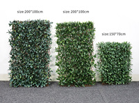 Valla de plantas de hojas verdes artificiales, valla de césped de hojas de jardín