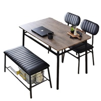 Ensembles de table à manger en métal avec banc table à manger et chaises en bois pour 4 meubles de salle à manger au Japon en vente chaude