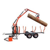 Remorque forestière pour ATV de petite ferme et exploitation forestière de 1,5 tonne avec grue de 3,4 m et groupe motopropulseur pour le chargement de bois