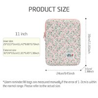 Housse de tablette de 11 pouces pour iPad Pro/HUAWEI/Samsung/Lenovo/Surface, motif floral matelassé, multi-compartiments, pochette portable pour tablette