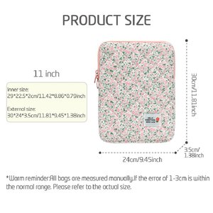 Housse de <span class=keywords><strong>tablette</strong></span> de 11 pouces pour iPad Pro/HUAWEI/Samsung/<span class=keywords><strong>Lenovo</strong></span>/Surface, motif floral matelassé, multi-compartiments, <span class=keywords><strong>pochette</strong></span> portable pour <span class=keywords><strong>tablette</strong></span> - Product Image 2
