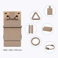 Silikon-Dreieck-Hanteln, Kreis-Hanteln, Pilates-Matte, Yoga-Ring, Yoga-Blöcke, Sechsteiliges Set, Braun, Eiche, Faltbarer Pilates-Reformer-Kombi