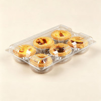 Boîte à tartelettes transparente en plastique, 1, 2, 3, 4, 6 compartiments, boîte à pâtisserie, boîte à dessert, emballage en blister, récipient alimentaire