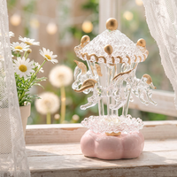 Carrousel rotatif artisanal en verre, décoration de table, artisanat de bureau