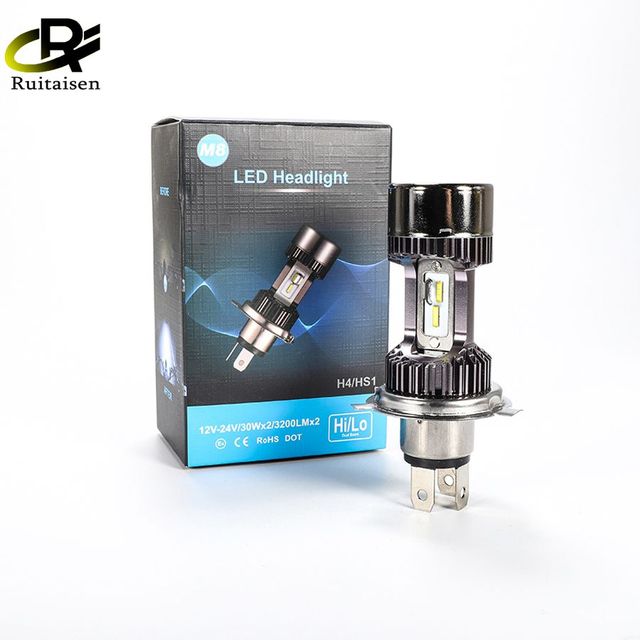 1PC 20W 6000K LED Headlight Blubs H4 BA20D Moto Light CSP Chips 12V Scooter Accessoire for Bike 1PC LED Head Lamp Fan for