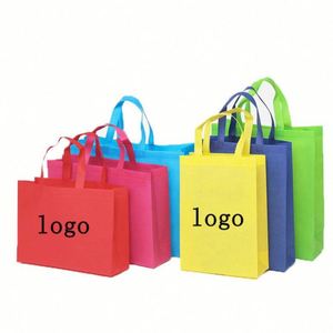 Design Custom Printing Logo Cheap Lightweight Non Woven Promotional Shopping Reusable Grocery Nonwoven Bags - Product Image 6