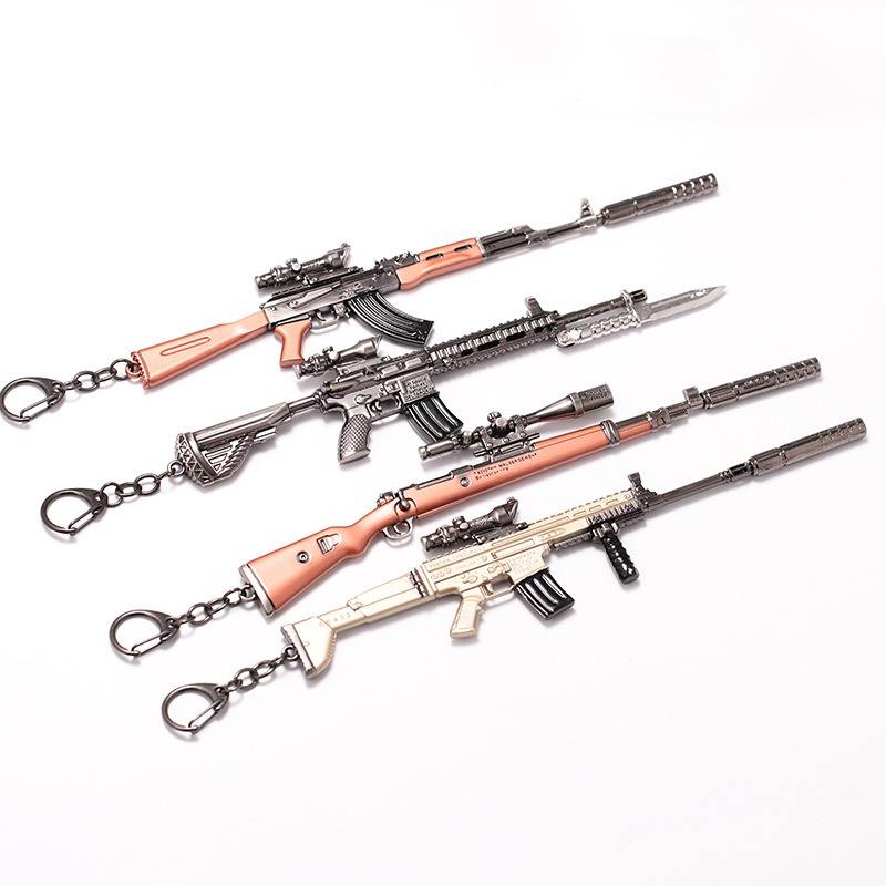 Custom Metal Gun Keychain Zinc Alloy 3d Weapon Model Keychains Craft ...