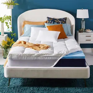 睡眠创新双层4英寸记忆泡沫床垫上衣，大，2英寸冷却凝胶记忆泡沫床垫薄垫