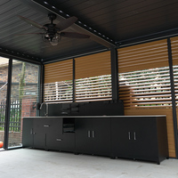 Fabricant de pergola en aluminium de type mural à toit à lames bioclimatiques manuel imperméable personnalisé OEM