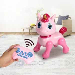 Sıcak satış pembe at akıllı RC Robot oyuncaklar çocuklar için interaktif akıllı uzaktan kumanda hayvan Robot 2.4G radyo kontrol oyuncaklar